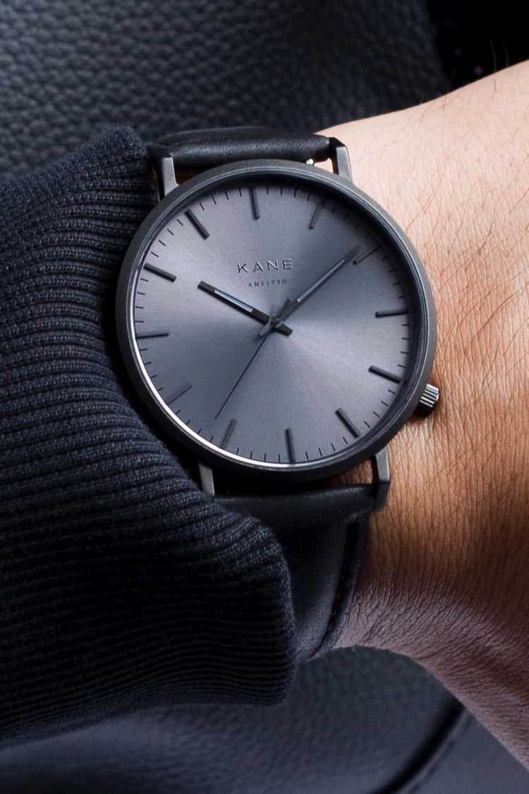 Minimalist Mens Watches By KANE® - Black Out Classic Black  display picture 3