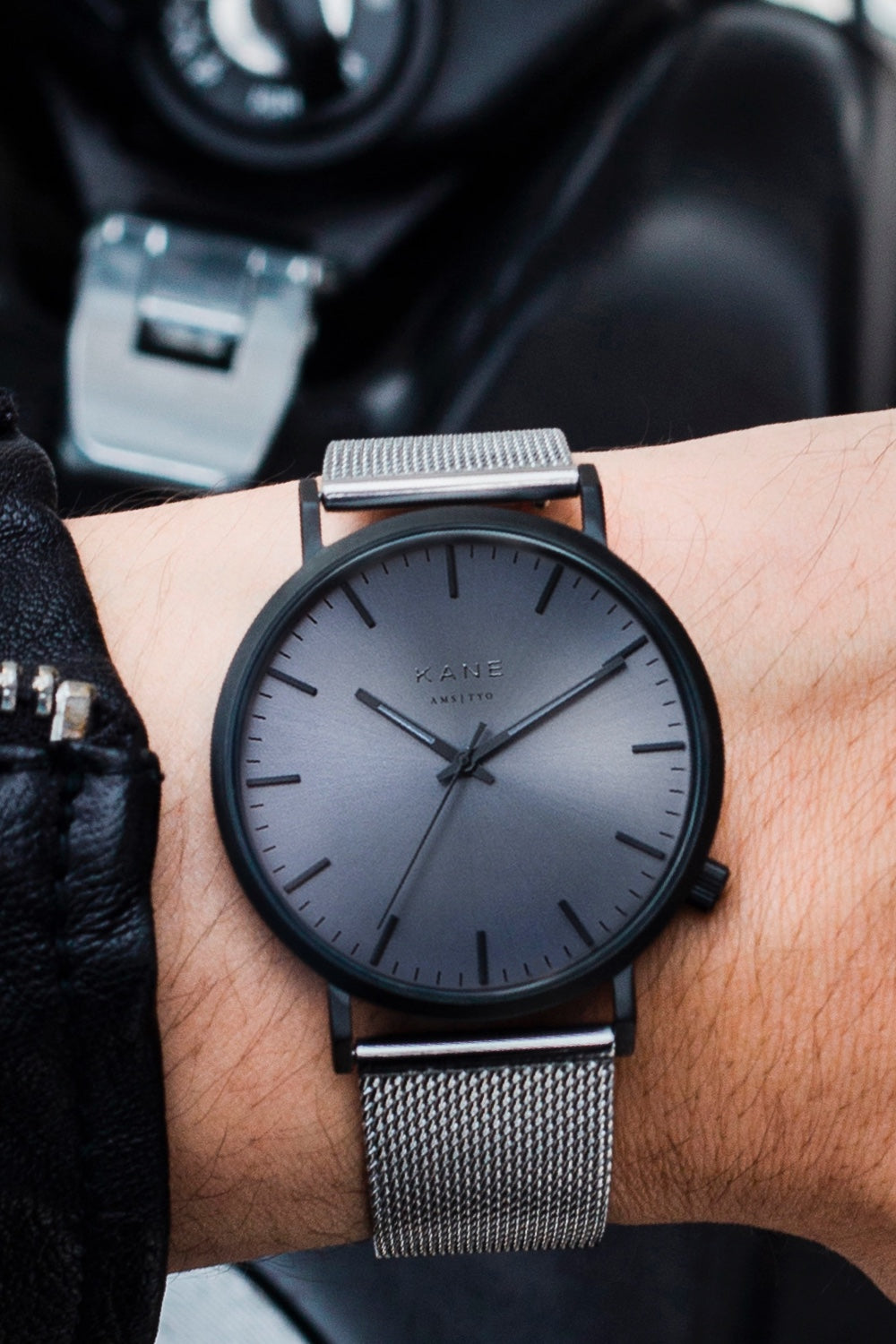 Silver mesh watch mens deals