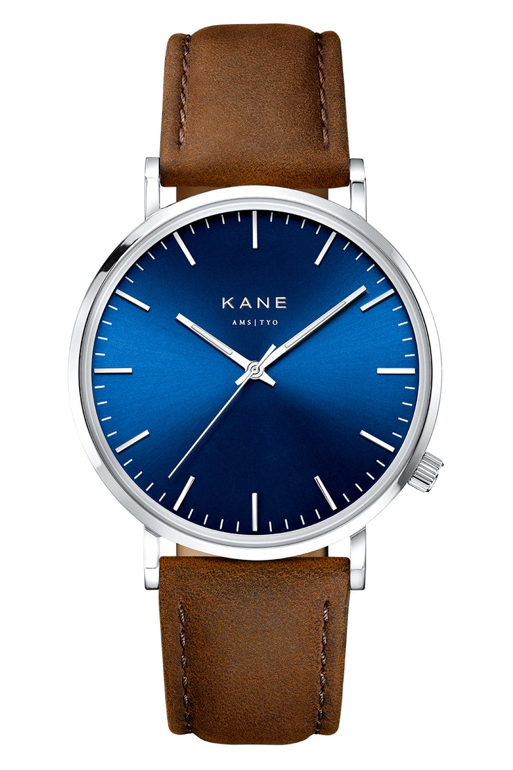 Minimalist Mens Watches By KANE® - Blue Arctic Vintage Brown™ – KANE ...