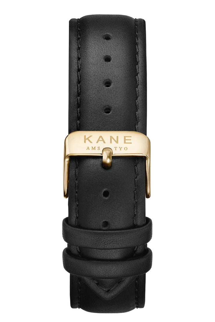 Classic Black Leather Strap (gold)