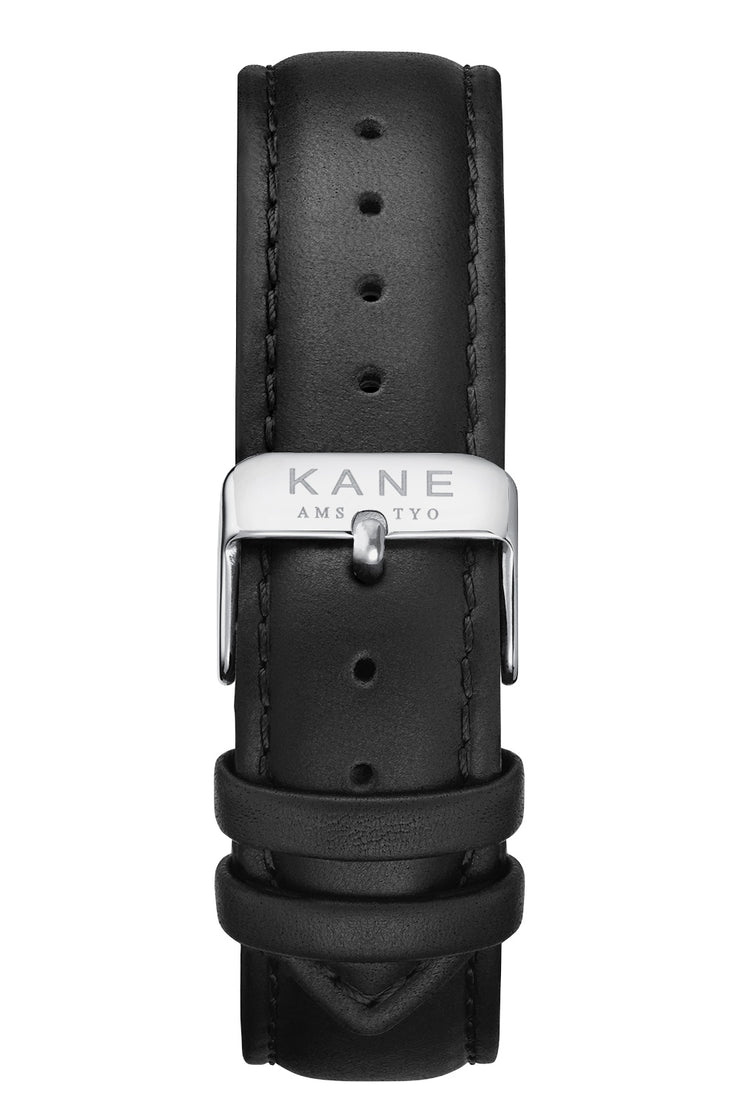 Classic Black Leather Strap (silver)