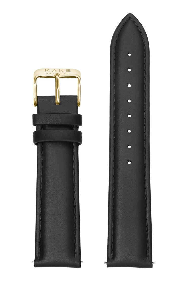 Classic Black Leather Strap (gold)