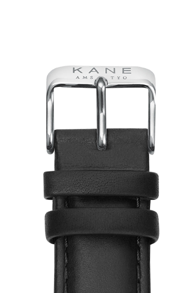 Classic Black Leather Strap (silver)