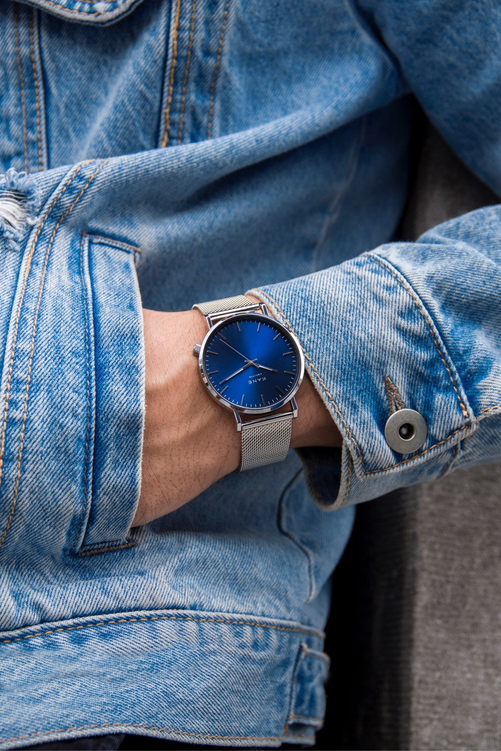 Silver mesh strap deals watch mens