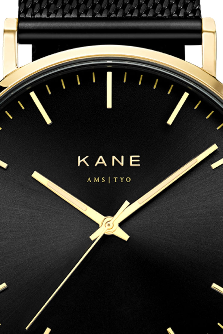 Minimalist Mens Watches by KANE® - Gold Club Black Mesh™ – KANE