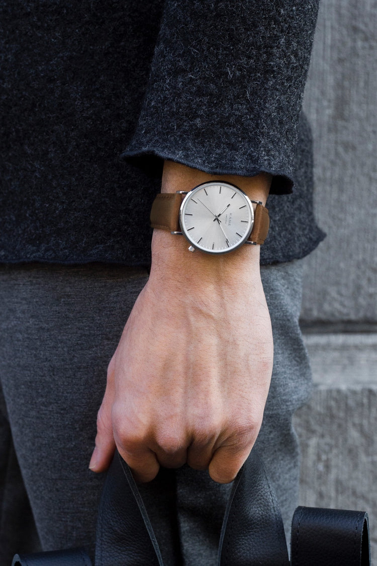 Minimalist Watch Straps by KANE® - Vintage Brown Leather  display picture 2