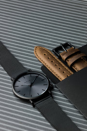 Vintage Brown Leather Strap (black)