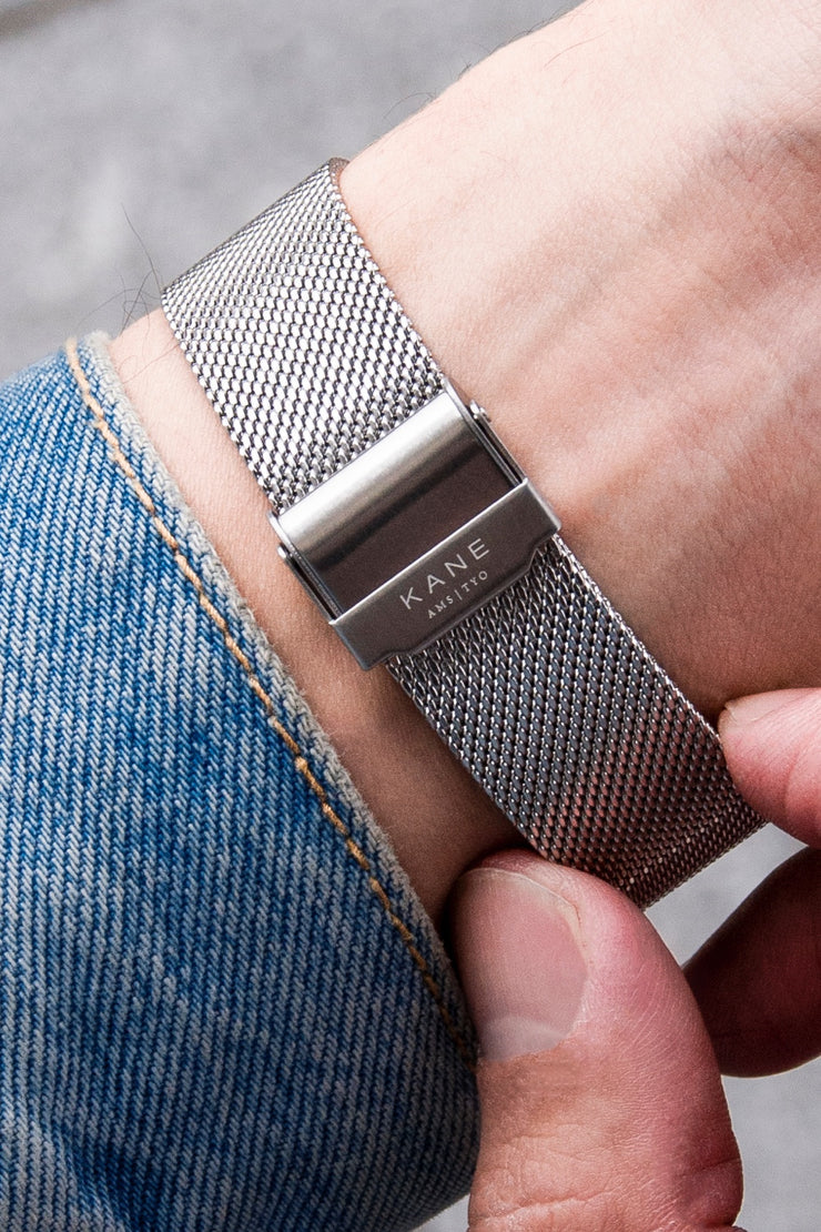 Silver Mesh Steel Strap