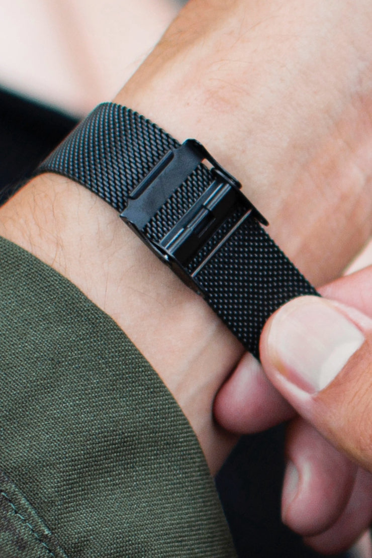 Minimalist Watch Straps by KANE Black Mesh KANE Watches