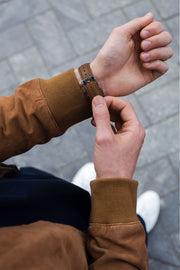 Vintage Brown Leather Strap (silver)